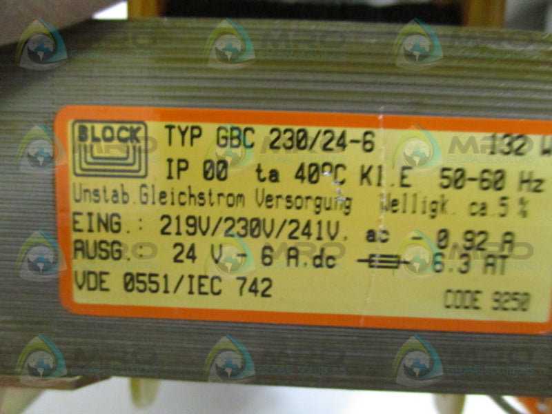 BLOCK GBC230/24-6 TRANSFORMER  UNMP