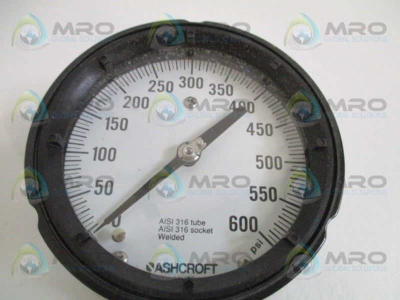 ASHCROFT 0-600 PSI PRESSURE GAUGE  UNMP