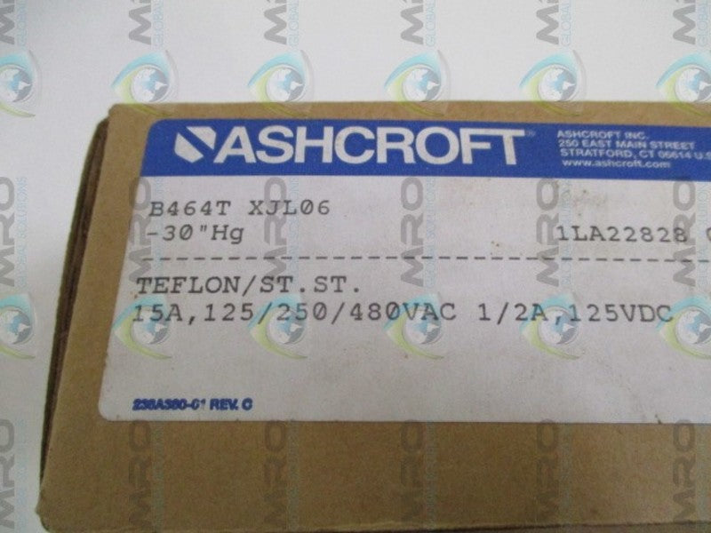 ASHCROFT B464TXJL06 PRESSURE SWITCH -30"Hg  NSMP