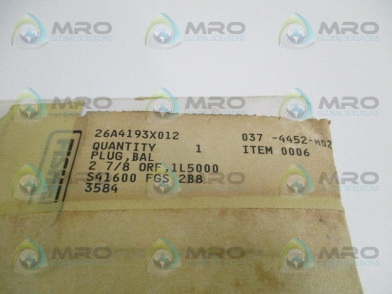FISHER 26A4193X012 BALL PLUG  NSMP