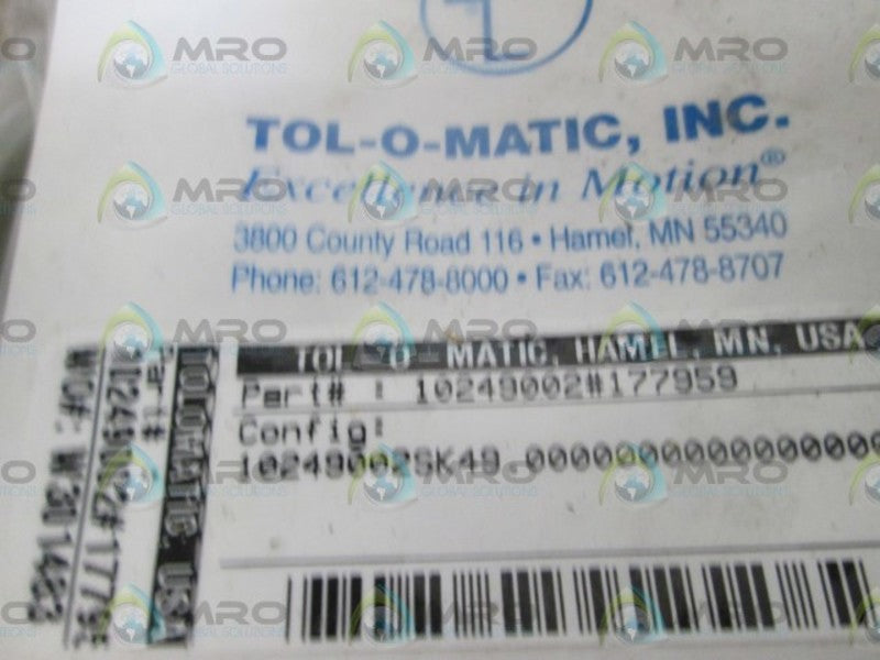 TOL-O-MATIC 10249002#177959  ORIGINAL PACKAGE