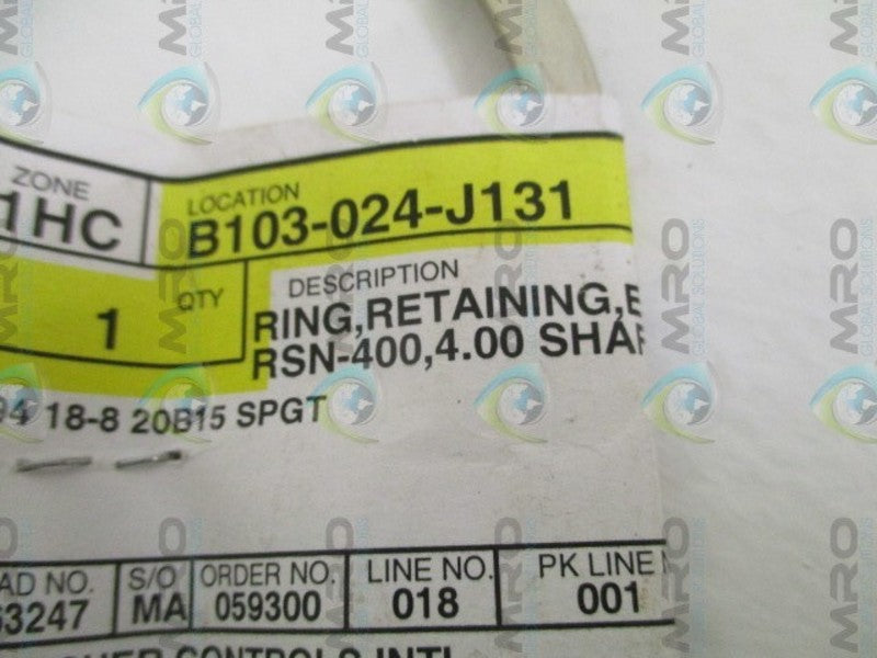 FISHER 10A4225X012 RETAINING RING  NSNP