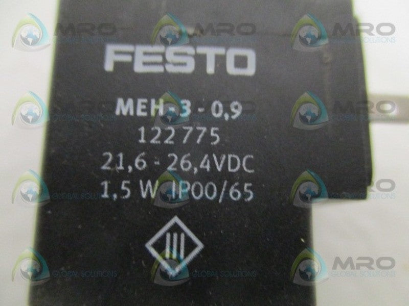 FESTO MEH-3-0,9 SOLENOID COIL 4VDC  UNMP
