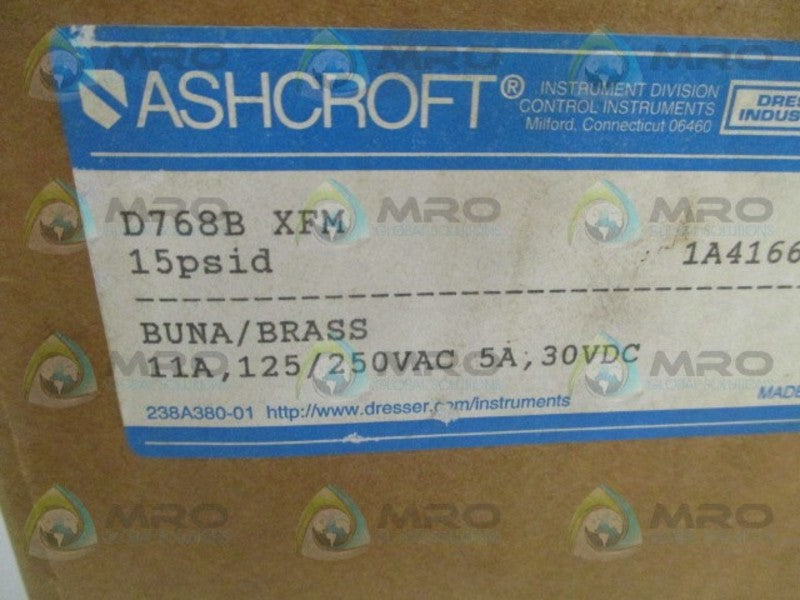 ASHCROFT D768BXFM PRESSURE SWITCH 15 PSID  NSMP