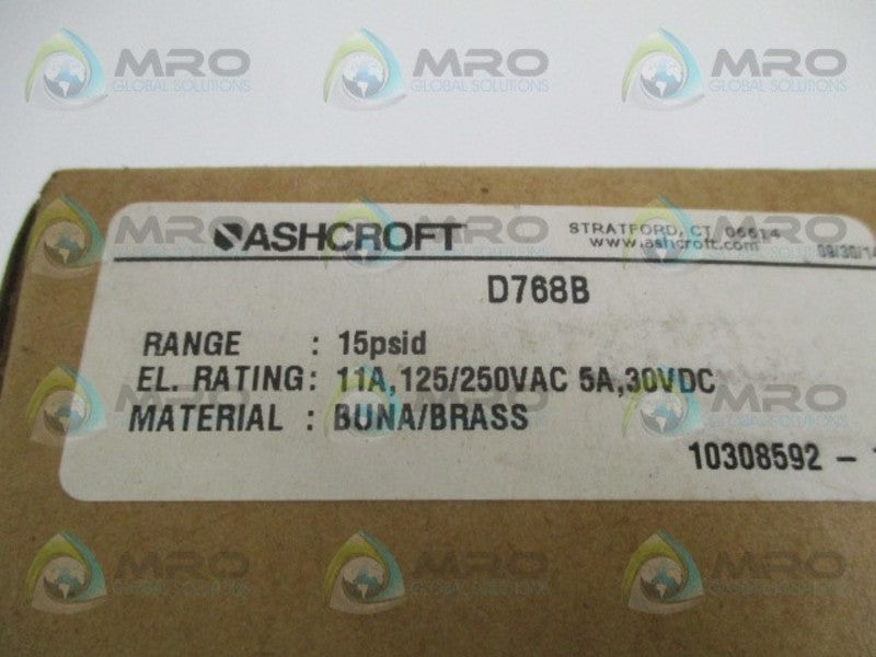 ASHCROFT D768B PRESSURE SWITCH 15 PSID  NSMP
