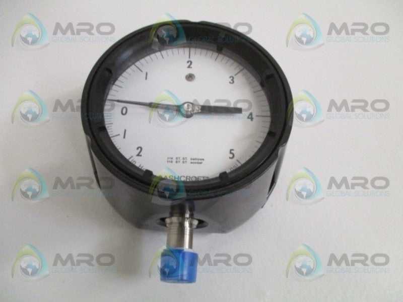 ASHCROFT 451188SS04L-2IMV&5# GENERAL SERVICE GAUGE 2"Hg-5 PSI  NSMP