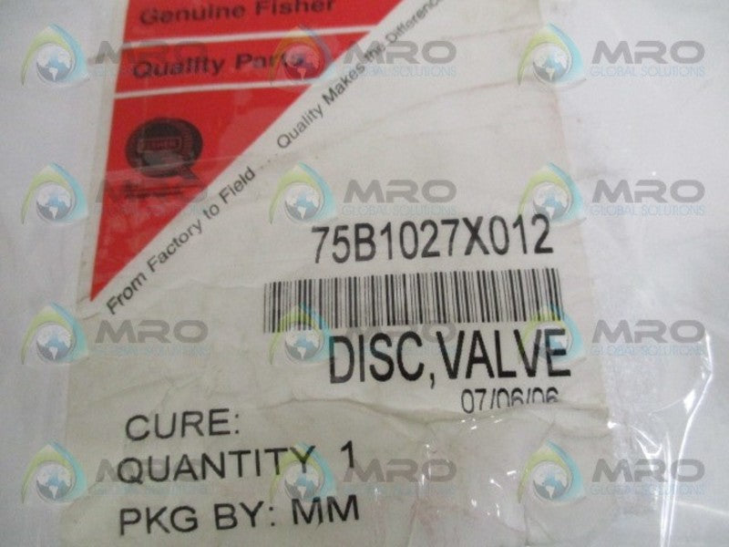 FISHER 75B1027X012 DISC VALVE  NSNP