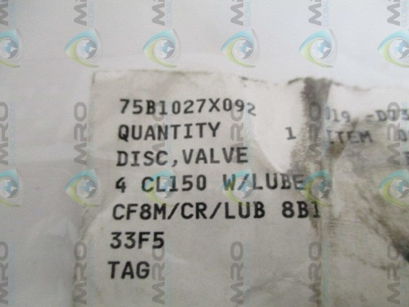 FISHER 75B1027X092 VALVE DISC  NSNP