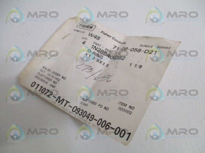 FISHER 1N285406382 O-RING (PKG. OF 4)  NSMP
