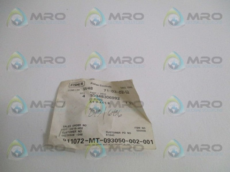FISHER 1D348306992 O-RING (PKG. OF 4)  NSMP