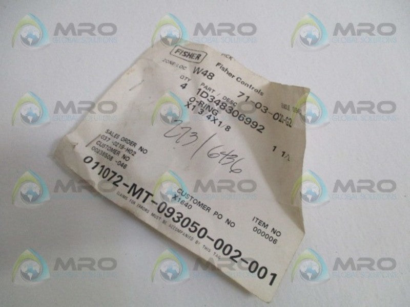 FISHER 1D348306992 O-RING (PKG. OF 4)  NSMP