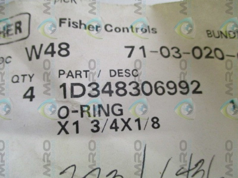 FISHER 1D348306992 O-RING (PKG. OF 4)  NSMP