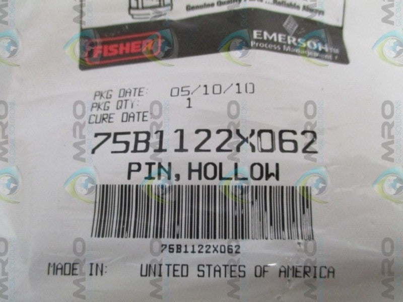 FISHER 75B1122X062 HOLLOW PIN * NEW IN FACTORY BAG *