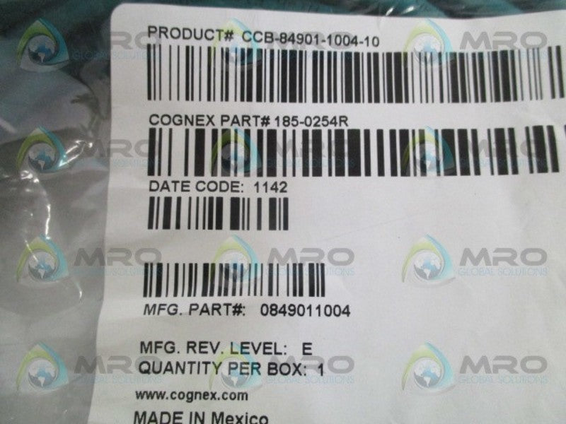 COGNEX CCB-84901-1004-10 185-0254R 0849011004 ETHERNET * NEW IN FACTORY BAG *