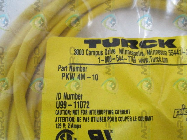 TURCK PKW4M-10 MOLDED CORDSET *NEW IN FACTORY BAG*