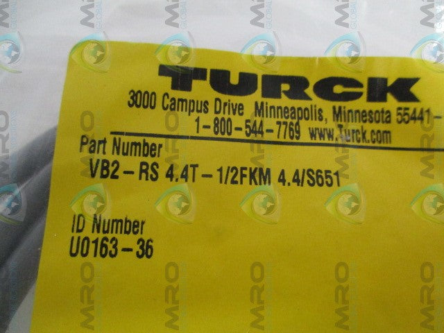 TURCK VB2-RS4.4T-1/2FKM4.4/S651 CORDSET *NEW IN FACTORY BAG*