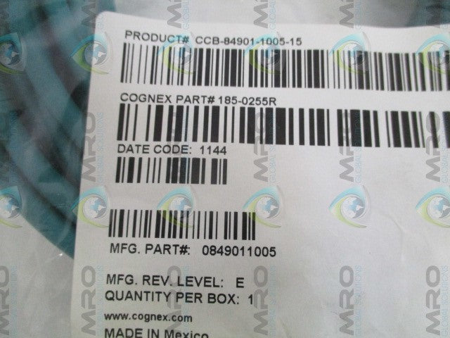 COGNEX CCB-84901-1005-15 185-0255R 0849011005 ETHERNET * NEW IN FACTORY BAG *
