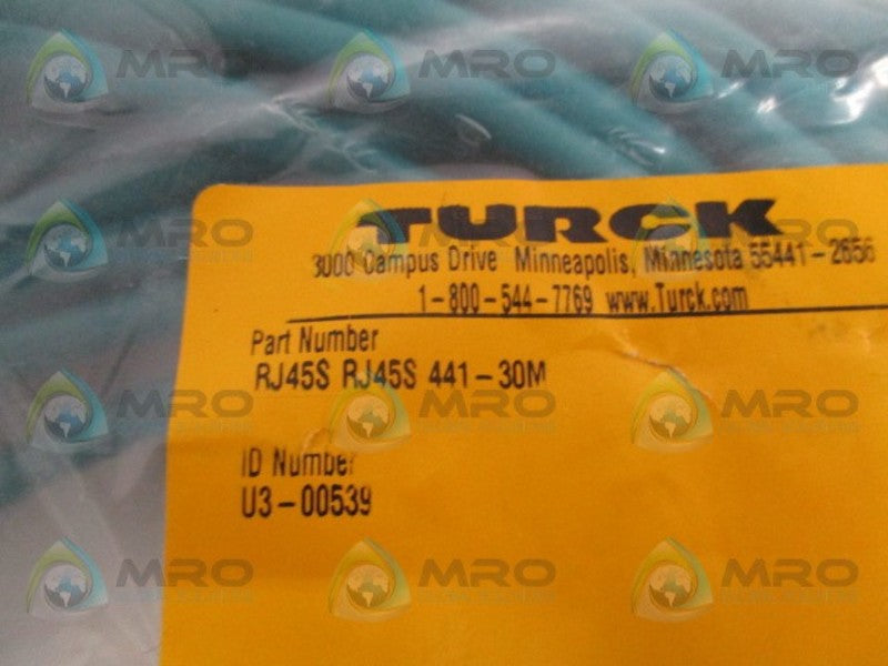 TURCK RJ45SRJ45S441-30M ETHERNET CABLE *NEW IN FACTORY BAG*