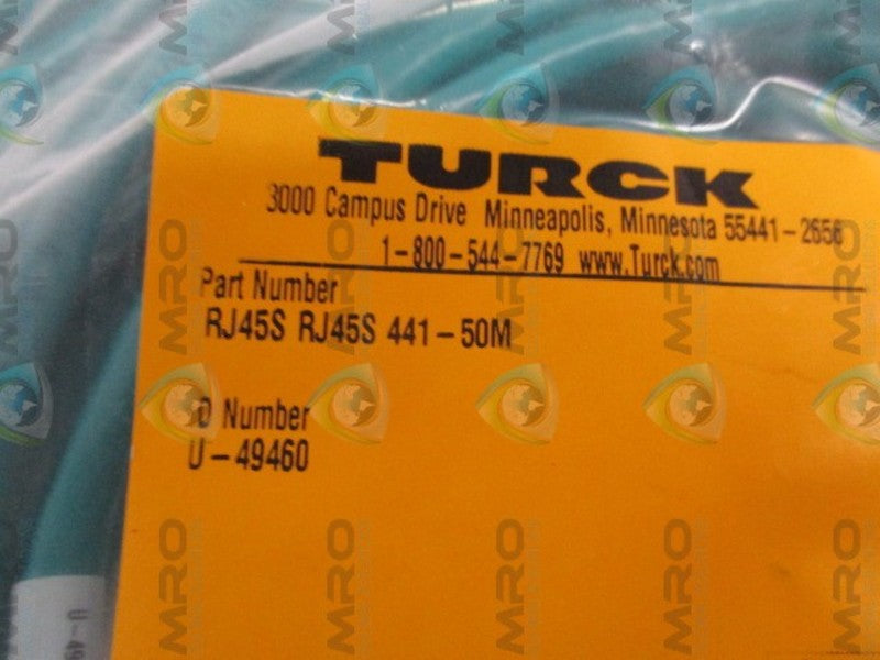 TURCK RJ45SRJ45S441-50M ETHERNET CABLE *NEW IN FACTORY BAG*