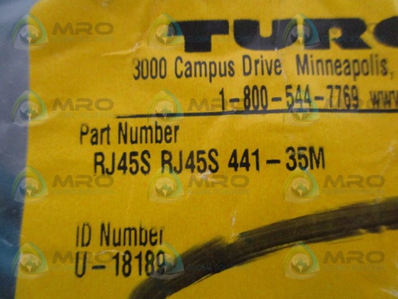 TURCK RJ45SRJ45S441-35M ETHERNET CABLE *NEW IN FACTORY BAG*