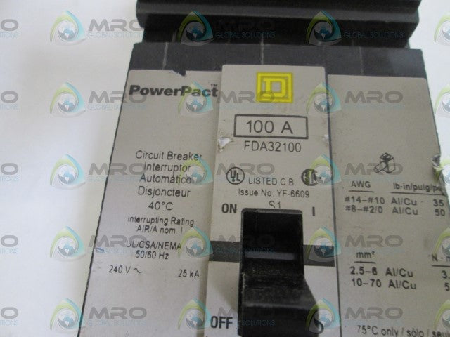 SQUARE D CIRCUIT BREAKER FDA32100 *NEW NO BOX *