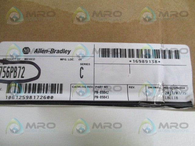 ALLEN BRADLEY 1756-PB72 SER. C POWER SUPPLY DATE:2011 * FACTORY SEALED *