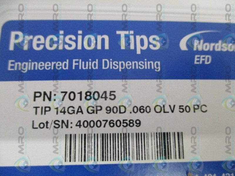 NORDSON 7018045 PRECISION TIP (PKG. OF 50) *NEW IN ORIGINAL PACKAGE*