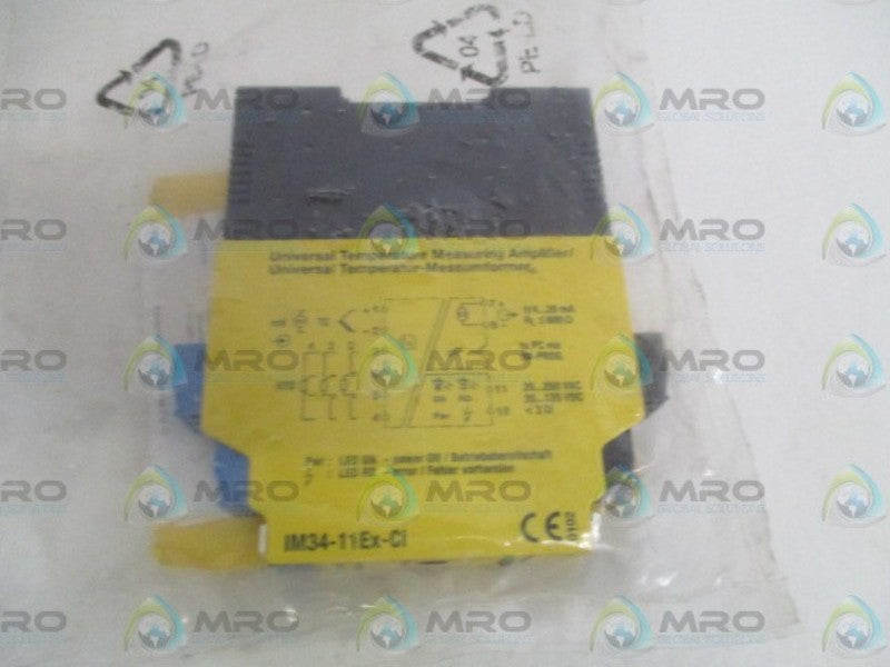 TURCK IM34-11Ex-Ci TEMPERATURE MEASURING AMPLIFIER *NEW IN FACTORY BAG*