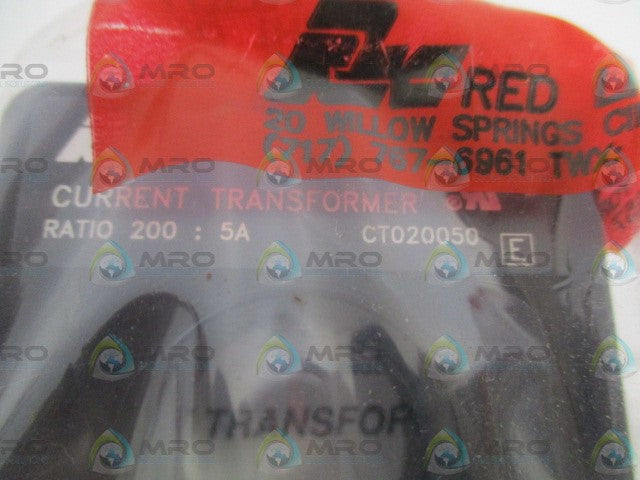 RED LION CONTROLS CT020050 CURRENT TRANSFORMER RATIO 200:5A *NEW IN BOX*
