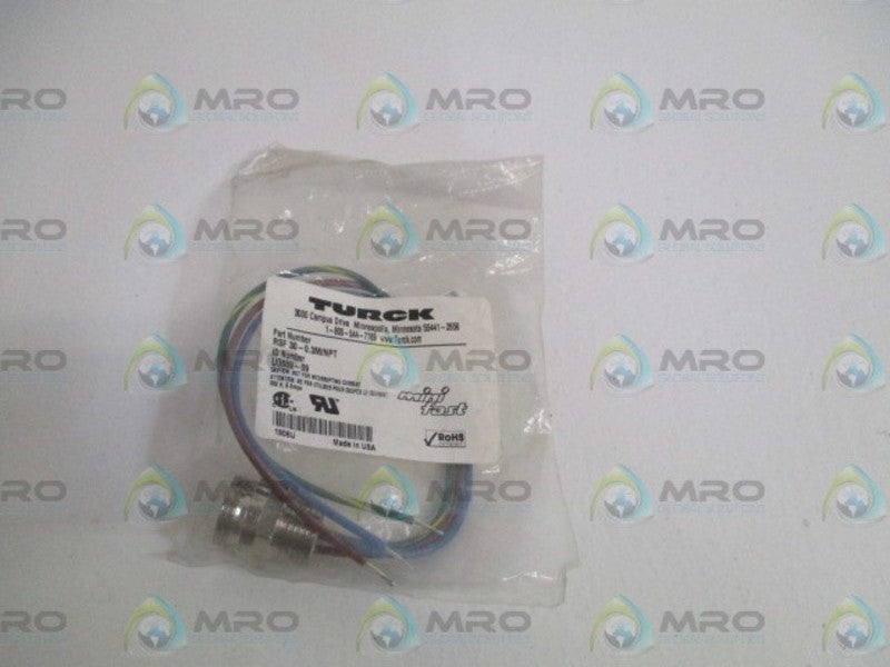 TURCK RSF30-0.3M/NPT RECEPTACLE *NEW IN FACTORY BAG*