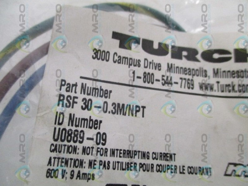TURCK RSF30-0.3M/NPT RECEPTACLE *NEW IN FACTORY BAG*