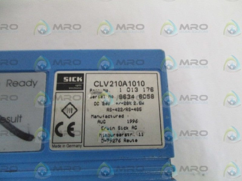 SICK CLV210A1010 BARCODE SCANNER SENSOR UNMP