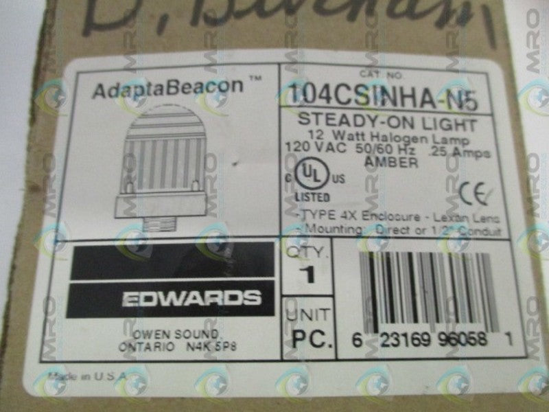 EDWARDS 104CSINHA-N5 AMBER STEADY-ON LIGHT  NSMP