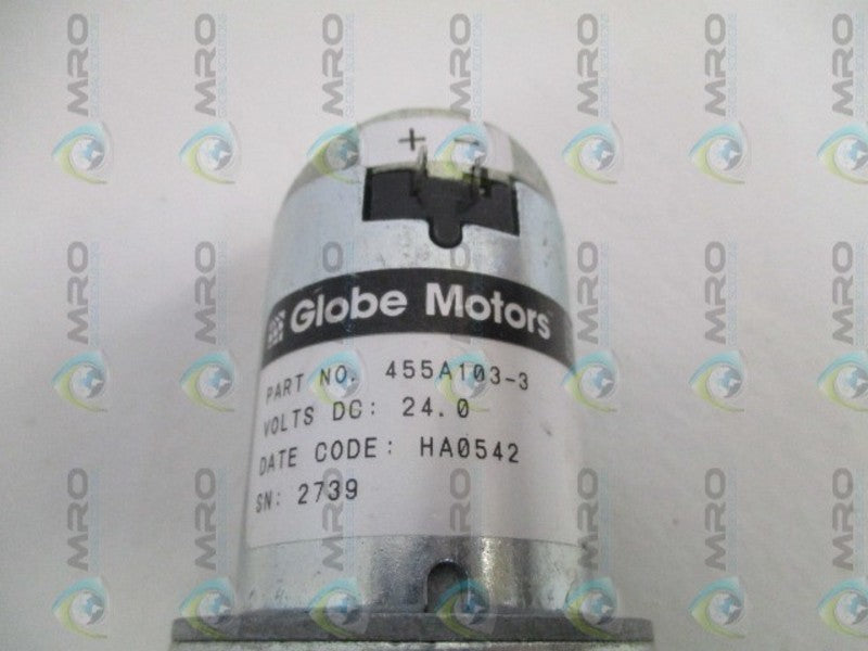 GLOBE MOTORS 455A103-3 MOTOR 24VDC *NEW NO BOX*