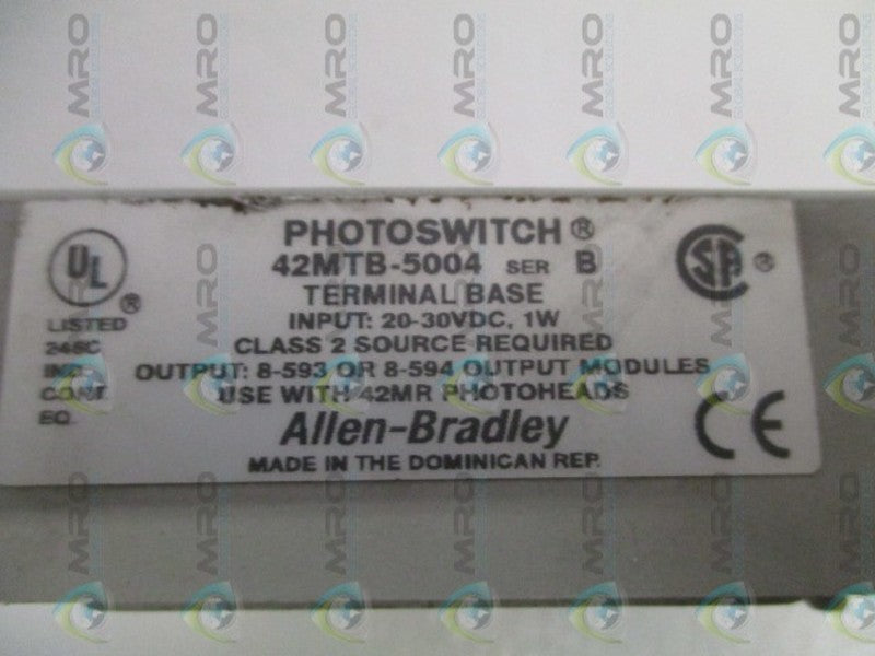 ALLEN BRADLEY  42MTB-5004 SER. B TERMINAL BASE (AS PICTURED)  UNMP
