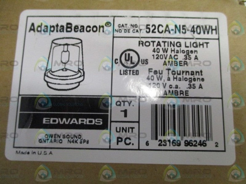 EDWARDS 52CA-N5-40WH AMBER LIGHT  NSMP