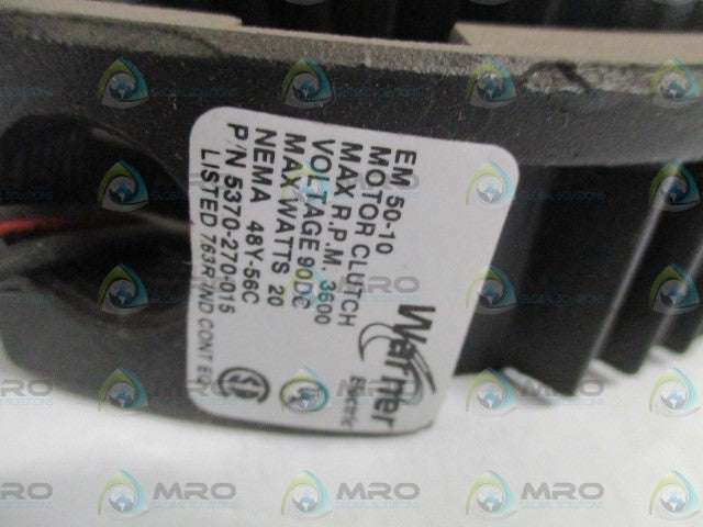 WARNER ELECTRIC 5370-270-015 EM-50-10 CLUTCH *NEW IN BOX*