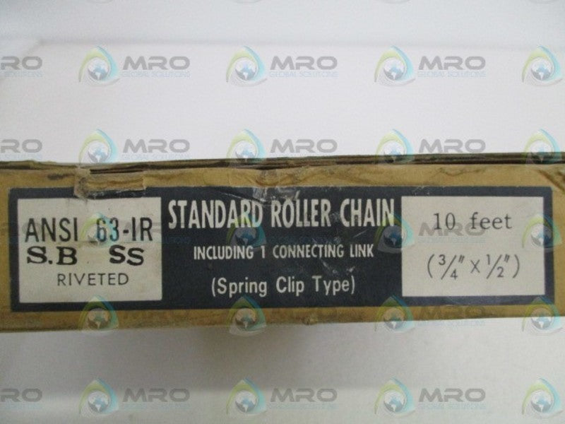 ANSI 63-IR STANDARD ROLLER CHAIN 10FT  NSMP