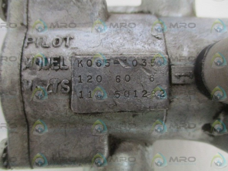 SCHRADER BELLOWS K065-1035 PILOT VALVE *USED*