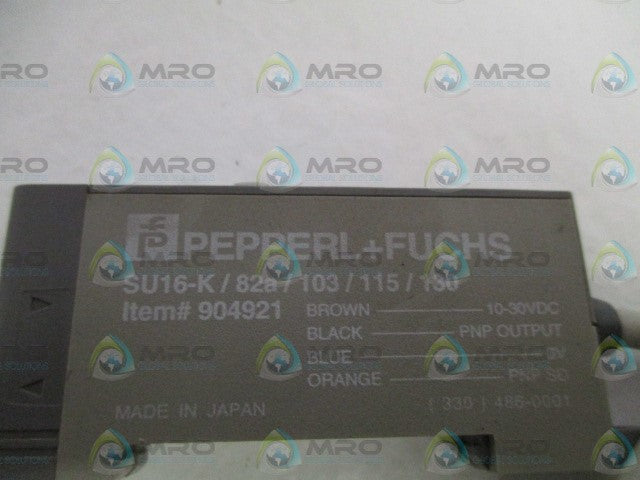 PEPPERL+FUCHS SU16-K/82a/103/115/130 FIBER OPTIC PHOTOELECTRIC SENSOR *USED*