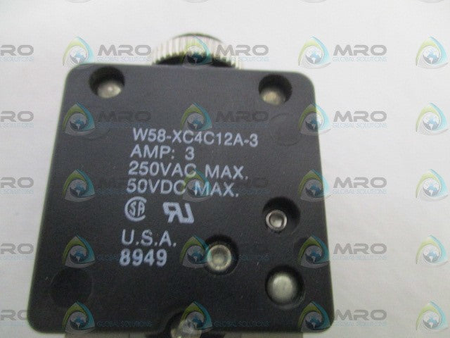 POTTER & BRUMFIELD W58-XC4C12A-3 CIRCUIT BREAKER 3A *NEW NO BOX*
