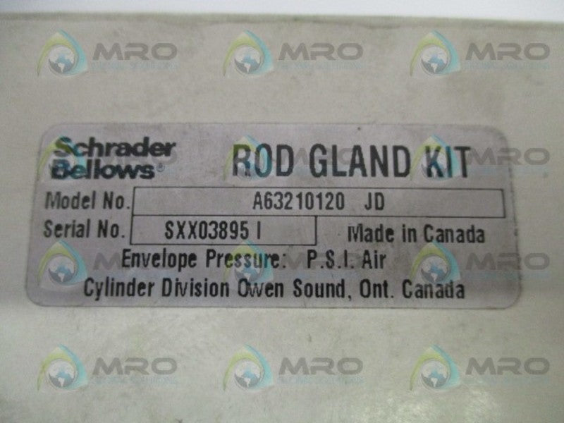 SCHRADER BELLOWS A63210120 ROD GLAND KIT *NEW IN BOX*