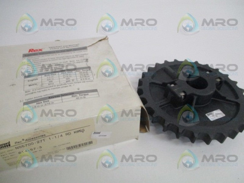 REXNORD NS5700-27T-1-1/4-RDKWSS 614-57-3 SPROCKET *NEW IN BOX*
