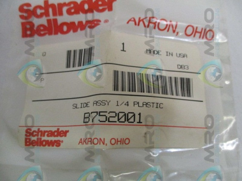SCHRADER BELLOWS B752001 SLIDE ASSEMBLY 1/4" (AS PICTURED) *NEW IN FACTORY BAG*