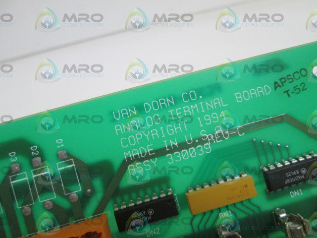 VAN DORN 330039 ANALOG TERMINAL BOARD *USED*