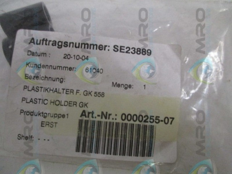 INDUSTRIAL MRO 0000255-07 PLASTIC HOLDER * NEW IN FACTORY BAG *