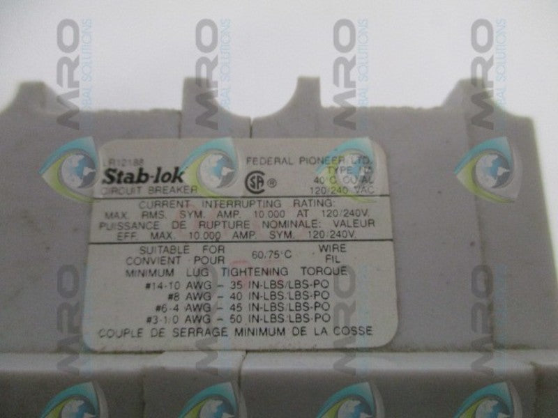 FEDERAL PIONEER NA215 CIRCUIT BREAKER 15A  NSNP