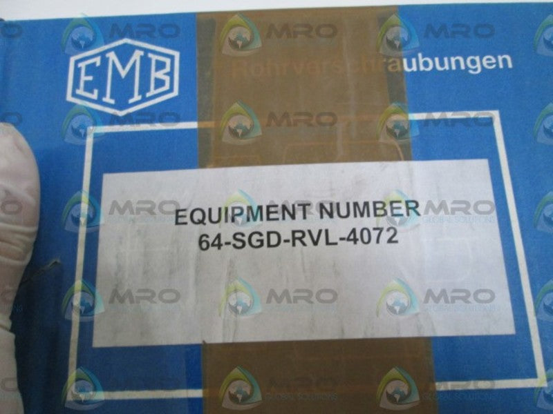 EMB HYDRUALIC FITTING 64-SGD-RVL-4072  NSMP
