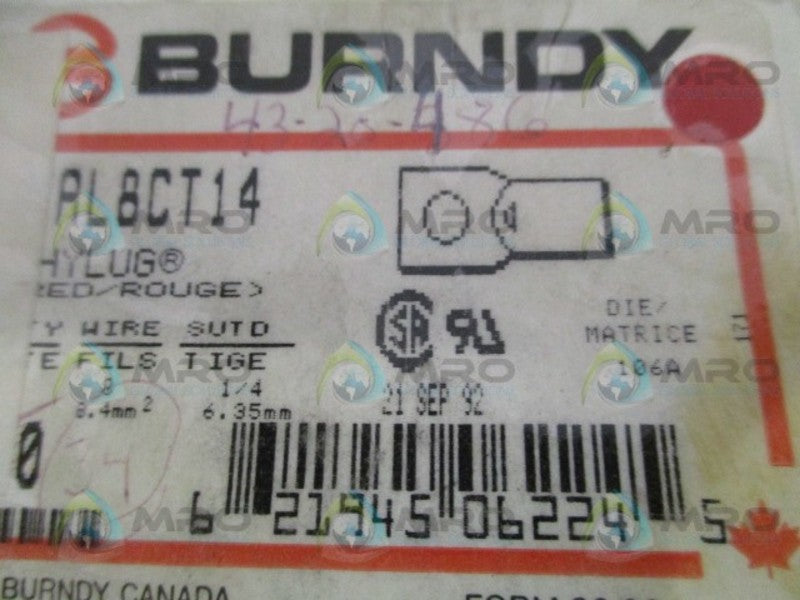 BURNDY YAL8CT14 RED COMPRESSION LUG  NSNP