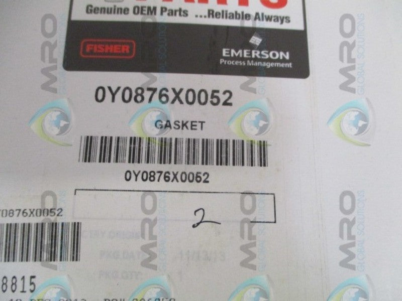FISHER 0Y0876X0052 GASKET (PKG. OF 2) * NEW IN ORIGINAL PACKAGE *